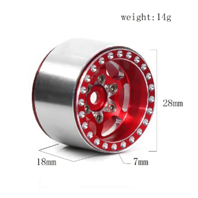 1.0 Inch Metalen Beadlock Wiel Naaf Velg Voor 1/18 Rc Crawler Auto Traxxas TRX4-M Verdediger Bronco Scx24 Rc Onderdelen