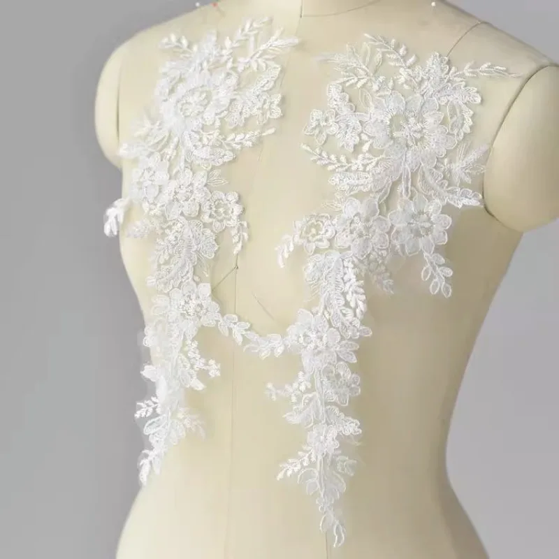10 Pairs Sewing Bride Dress Embroidery Motif  Applique Embroidered Lace 2026