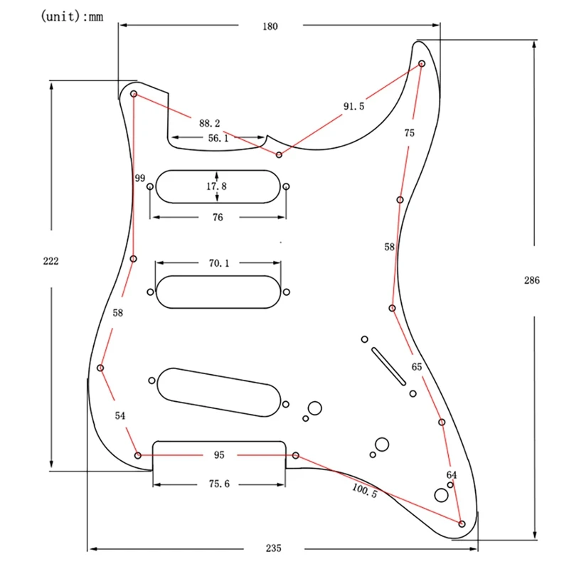 Set Of 11 Hole Guitar Pickguard ST SSS Back Plate With Knobs Tips 52/52/52Mm Pickup Covers For Sq St Guitar Accessories