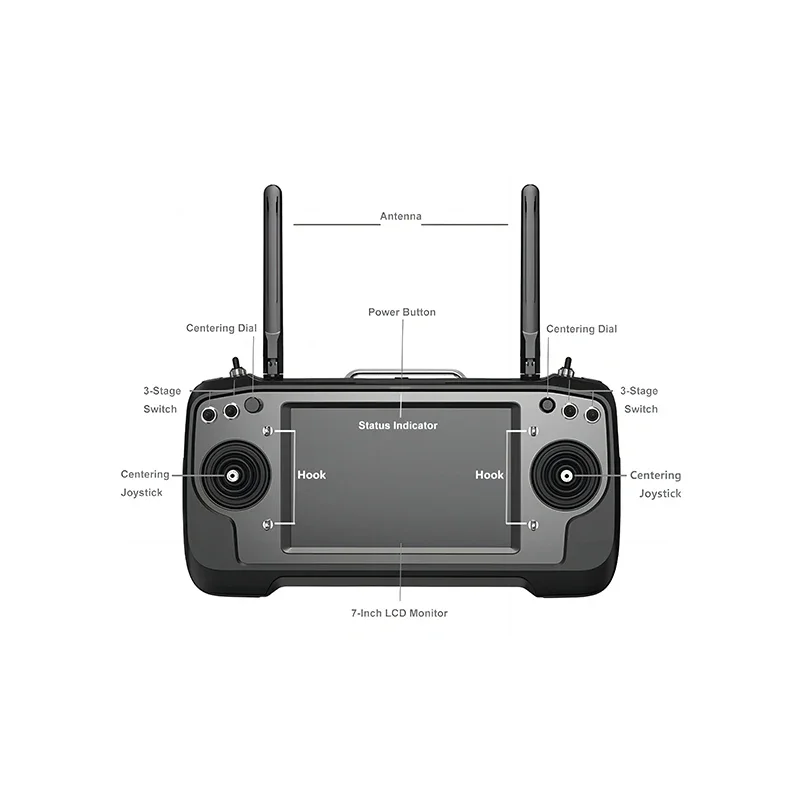 MK32 محطة أرضية محمولة من الدرجة الصناعية U-AV شاشة ذكية تعمل باللمس وجهاز تحكم عن بعد 7 بوصة HD LCD 15 كجم رابط الفيديو والبيانات