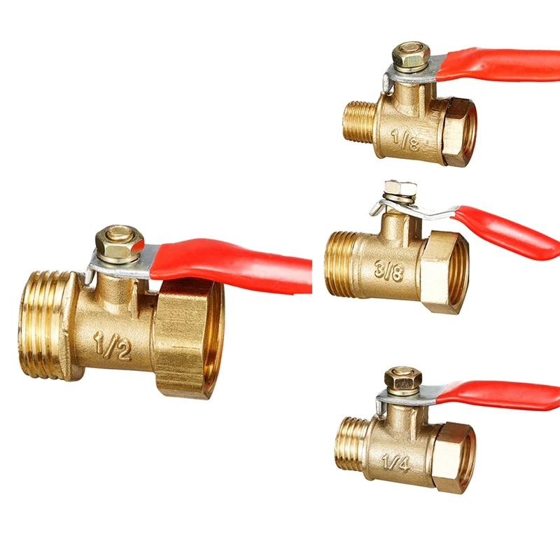 

Brass Small Ball Valve Female/Male Thread Brass Valve Connector Joint Copper Pipe Fitting Coupler Adapter 10Pcs