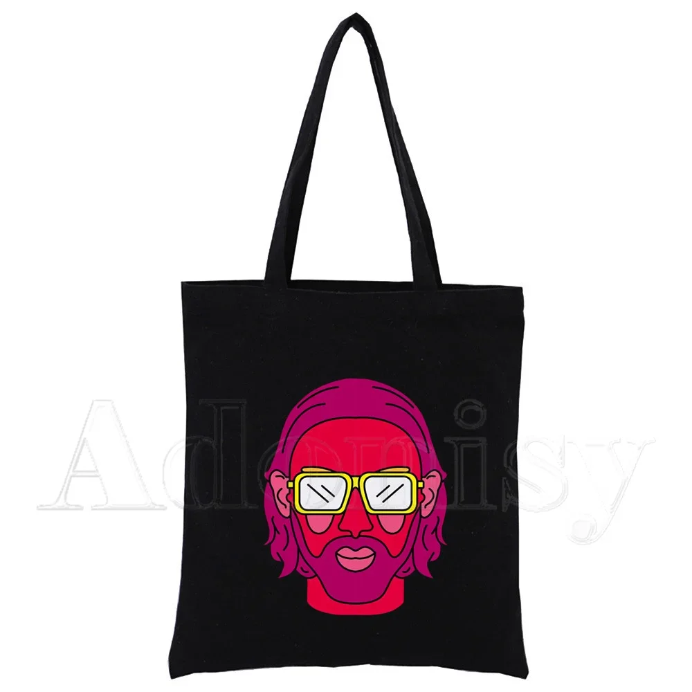 Rap Le Monde Chico PNL Harajuku Art Shopping Black Canvas Tote Bag Printed Cartoon Reusable Cloth Handbag Shoulder Bags Custom