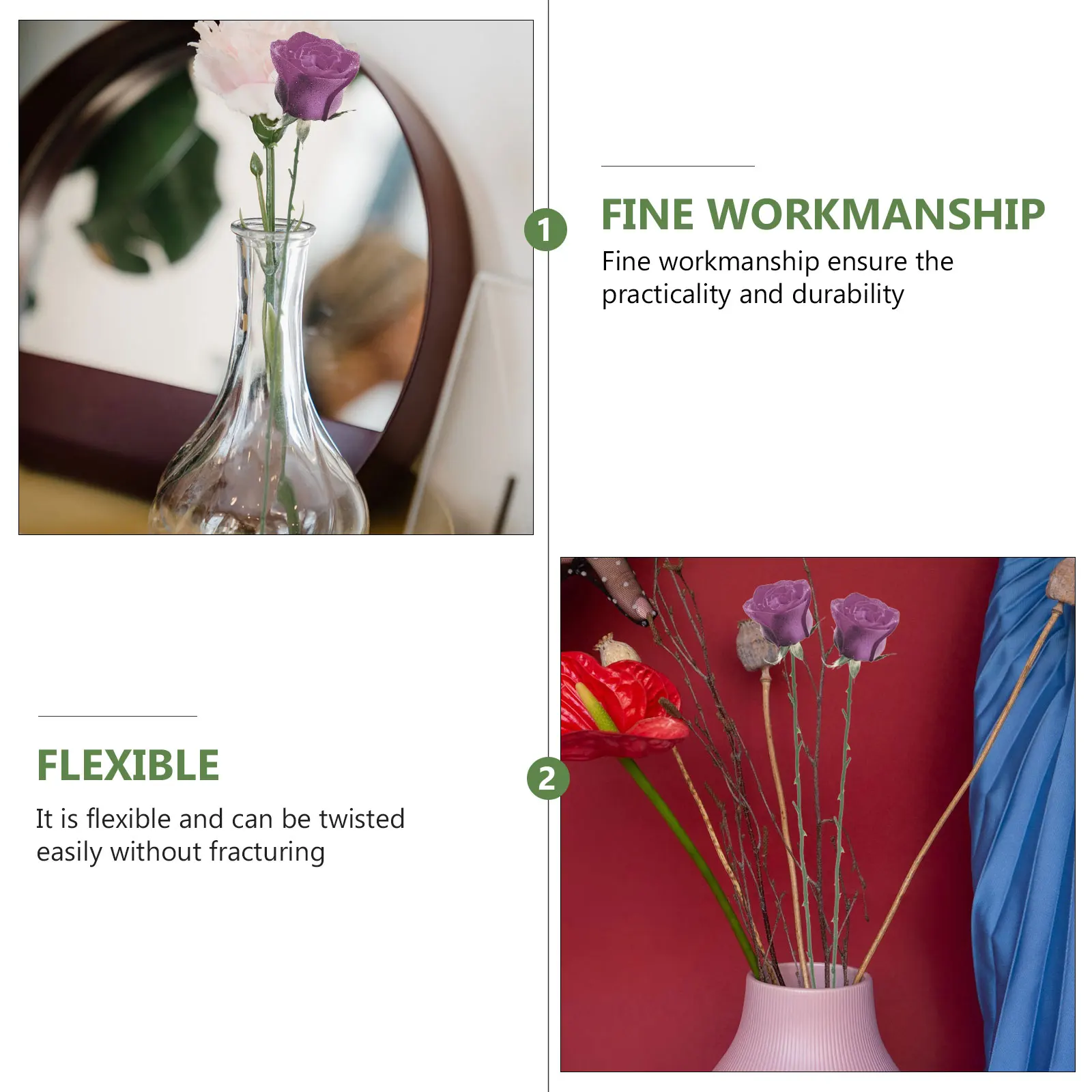 50 قطعة سلك جذع الورد الاصطناعي مرن جذع الأزهار الخضراء DIY بها بنفسك زهرة صنع المواد الحرفية زهرة لتقوم بها بنفسك أسلاك التعادل