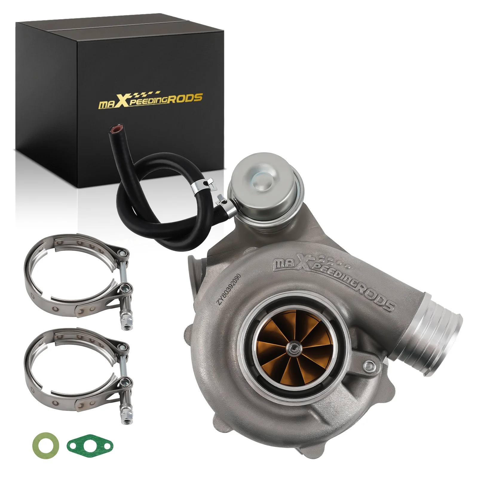 MaXpeedingrods New Billet Universal Turbocharger 660HP Water+Oil Cooled 54/67mm Compressor A/R 0.70