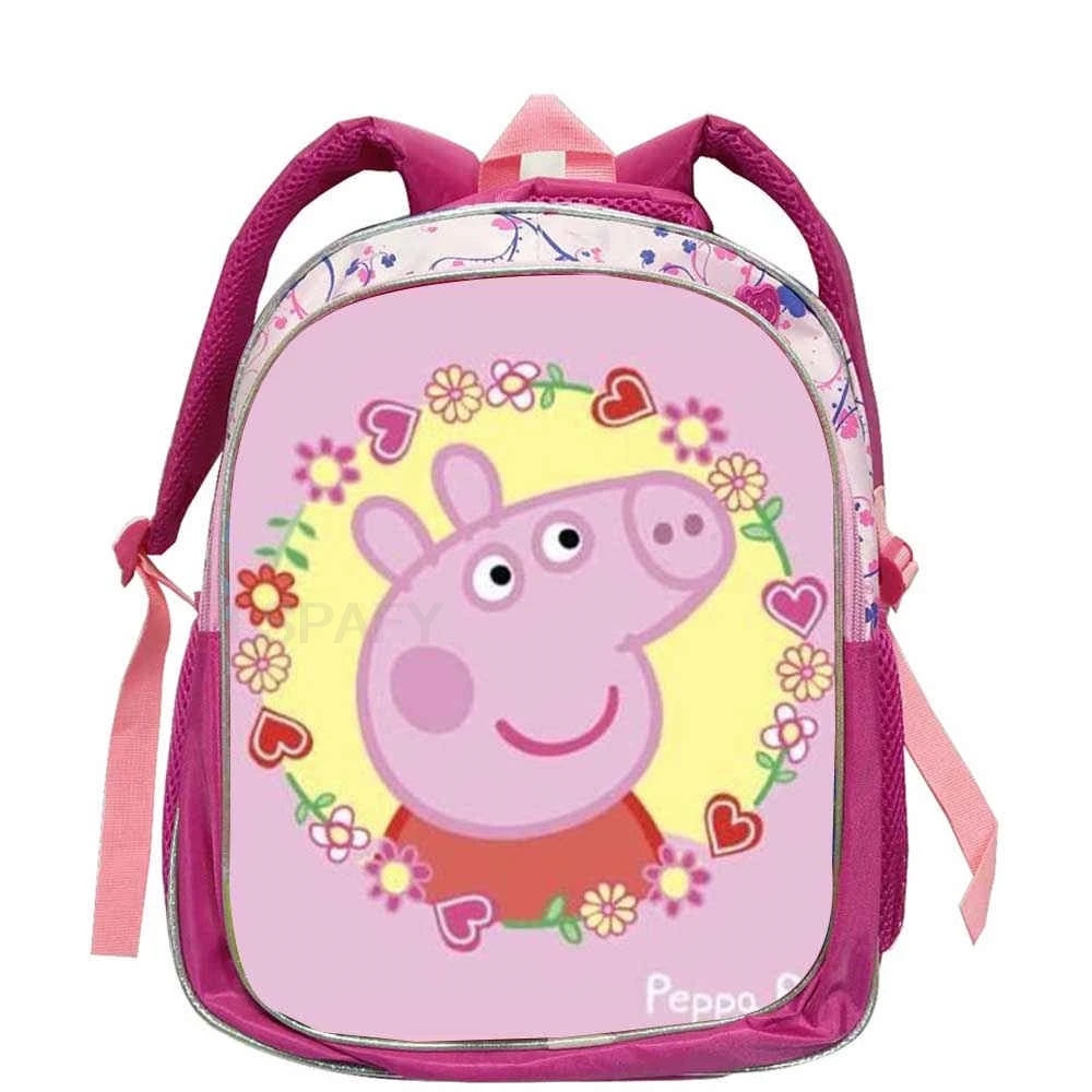 Mochila bonita de Peppa Pig de 12 pulgadas, Mochila de dibujos animados, mochilas escolares para niñas, mochilas escolares para niños, Mochila para libros, Mochila para guardería