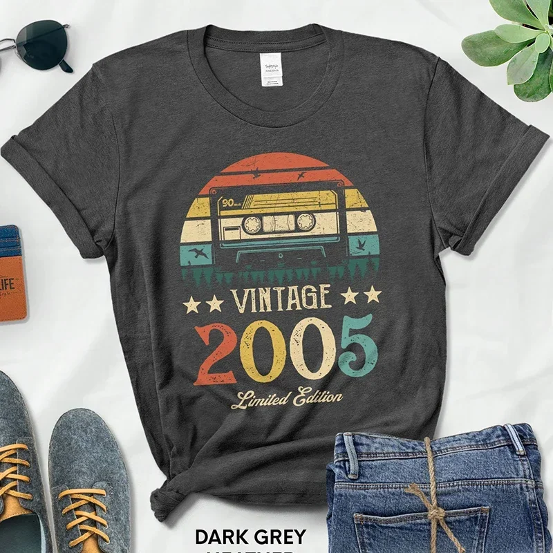 Retro Cassette Vintage Made In 2005 Women T Shirt 20th 20 Years Old Birthday Party Gift Streetwear Ladies Summer Fashion Tshirt