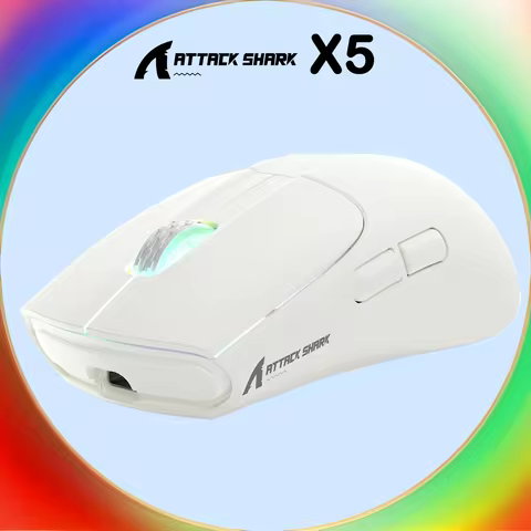 ATTACK SHARK X5 Wireless Gaming Mouse Tri-Mode Bluetooth/2.4G/USB-C RGB 49g Lightweight PAW3212 Rechargeable for PC/Mac/Win