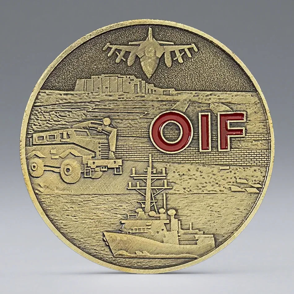 Pièce de monnaie souvenir du guerrier irakien des États-Unis, pièce de monnaie de collection plaquée bronze Liberté OIF