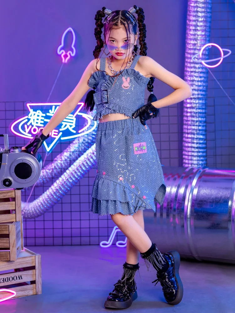 

ZZL K-PoP Одежда Y2K Майка для девочек Юбка Комплект костюмов для джазового танца