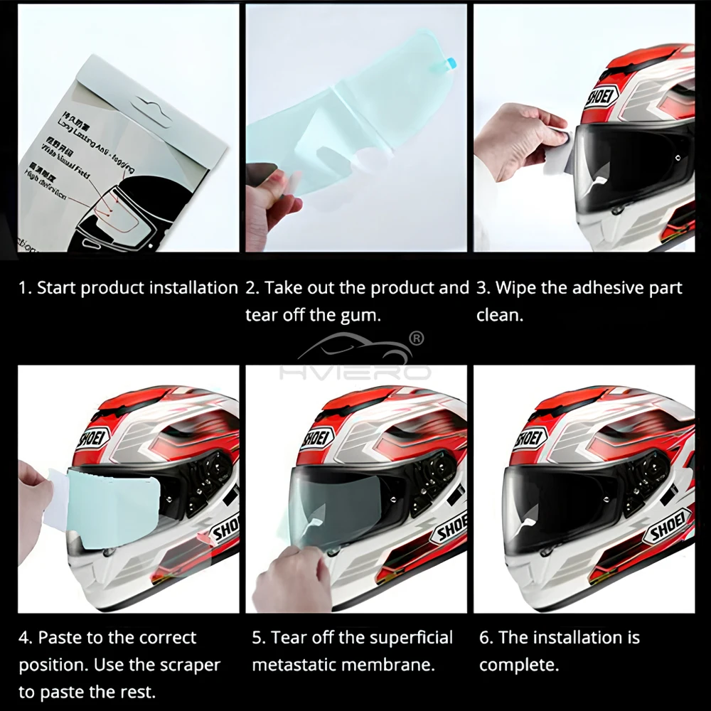 1X Universal Motorcycle Helmet Car Glass Anti-fog Film Rainproof Durable Nano Coating Sticker Vehicle Accessories View Clearness