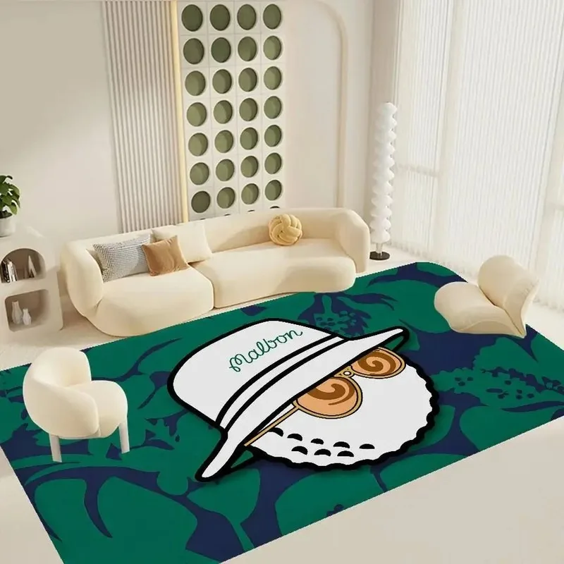 Trendy Printed Flannel Doormat Non Slip Home Decorative Rug Sunglasses Hat Pattern Floor Mat for Living Room Entryway