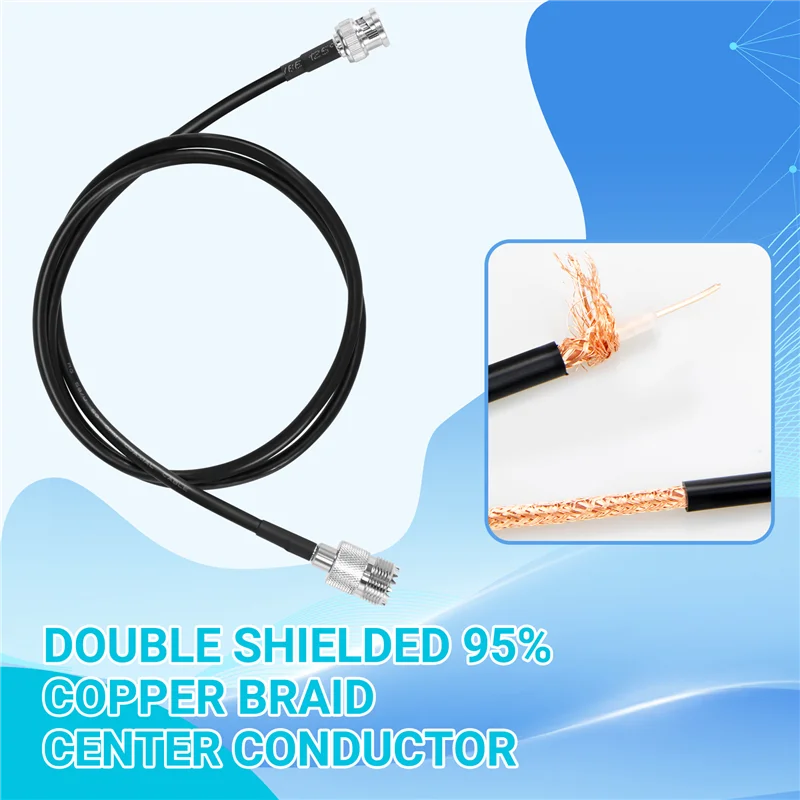 RF UHF VHF Радио Коаксиальный антенный кабель BNC штекер к UHF SO239 RG-58U MILSPEC Коаксиальный мобильный телефон к базовой антенне 3 фута-AAAE