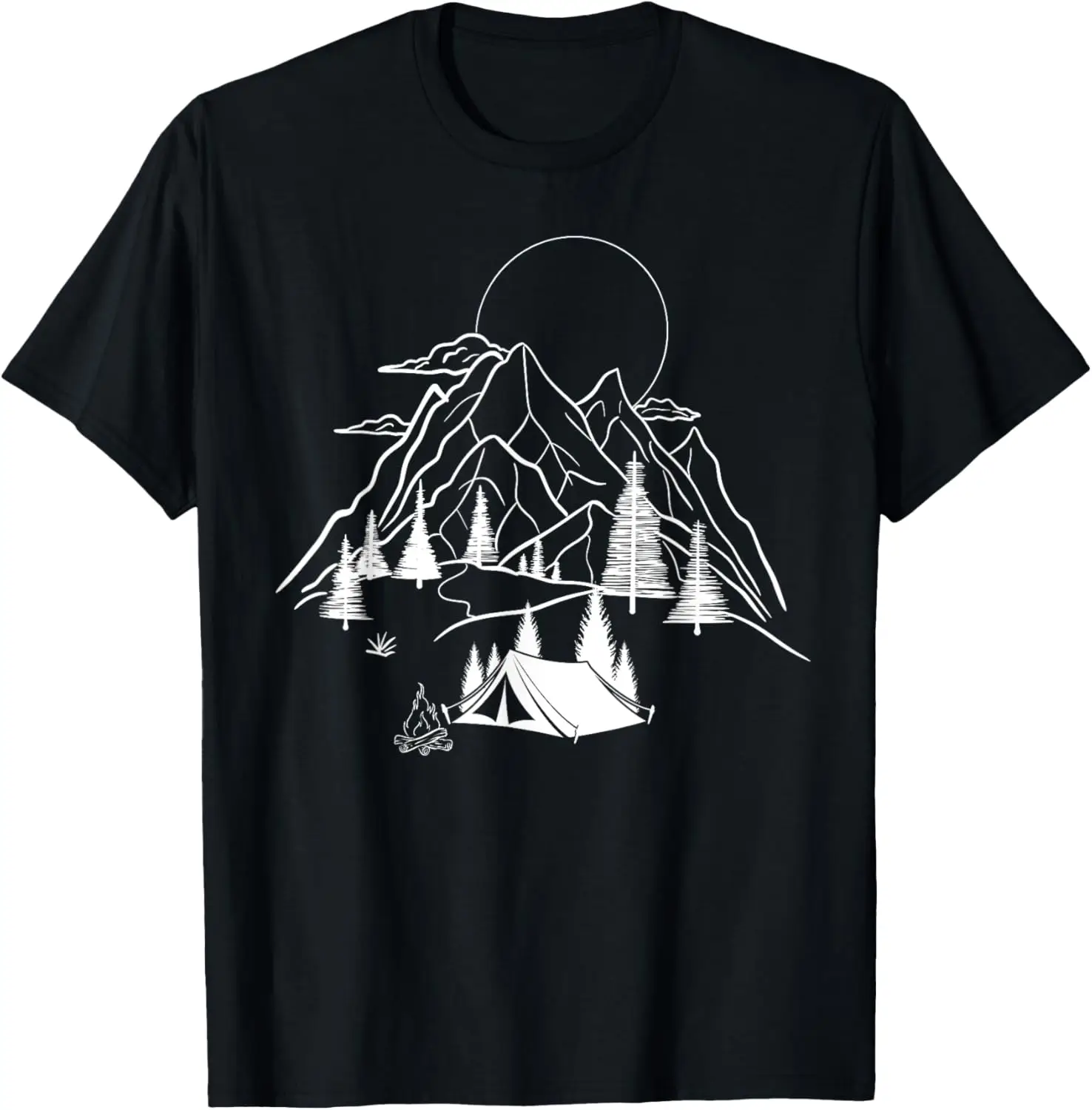 Camping in Forests & Mountains Graphic for campers, hikers T-Shirt