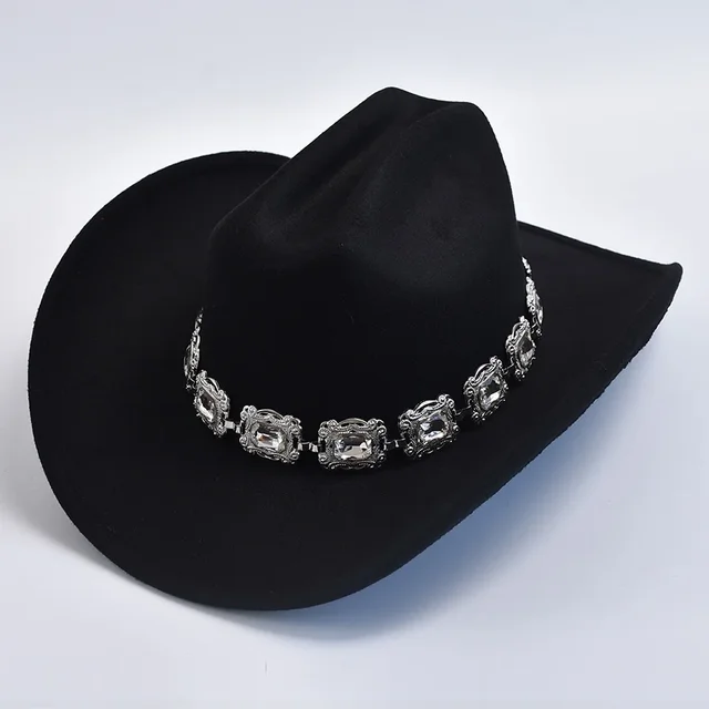 Kapelusze kowbojskie ze sztucznej wełny dla kobiet Vintage Roll Brim Gentleman Lady Cowgirl Jazz Hats