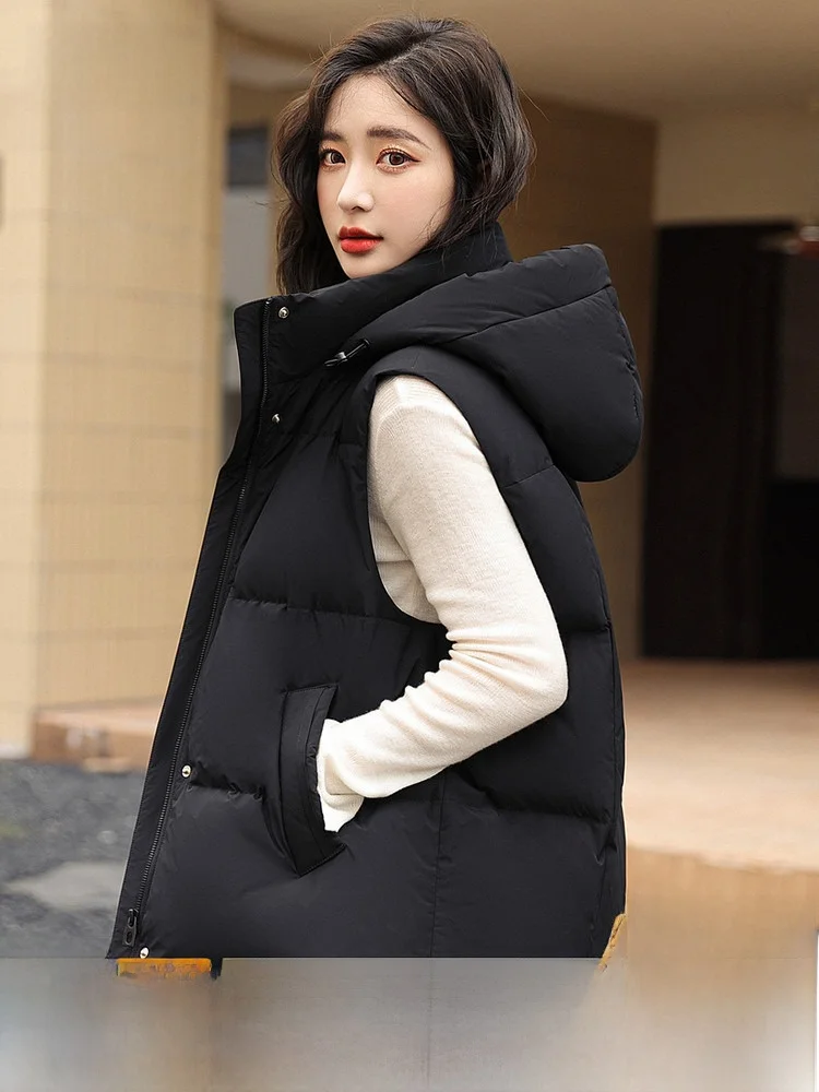 

Snow Flying 2026 Autumn New Women's Short Hooded Vest Bread Coat Design Young Fashion Versatile Thickened Straight Duck down ...