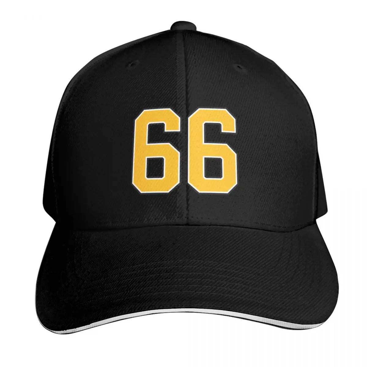 Yellow Number 66 lucky sports jersey sixty six Baseball Cap Strapback Dad Hat Six Panel Structured Crown Sun Protection UPF 50+
