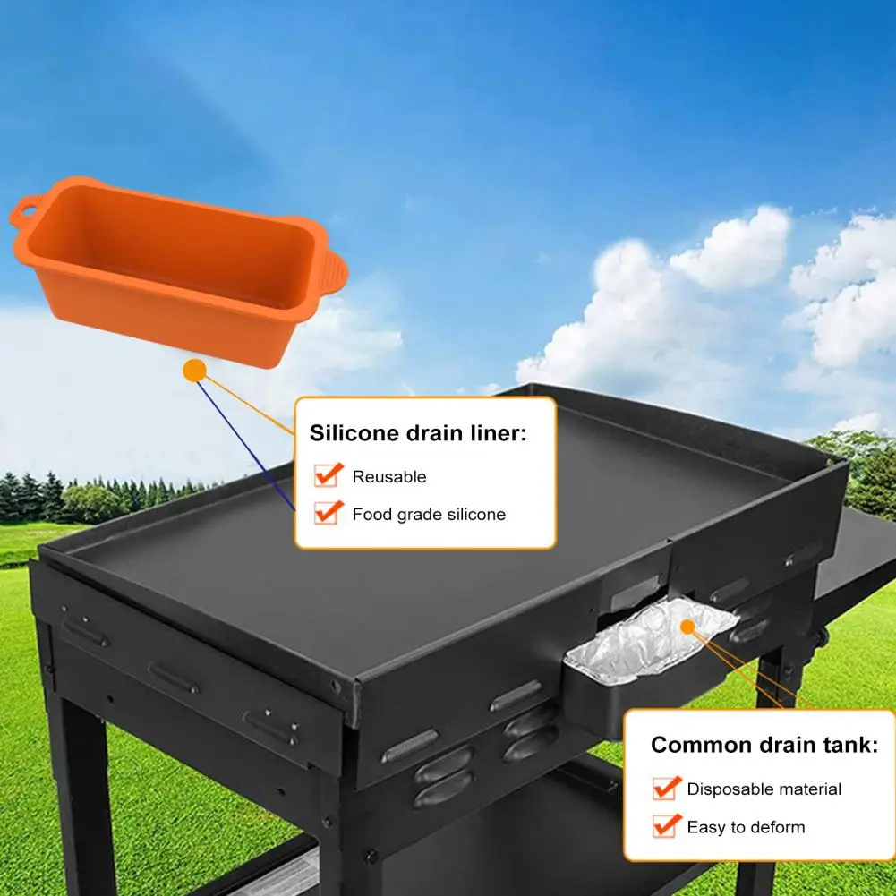 بطانات كوب شحوم سيليكون مقاومة للحرارة ، بطانات قابلة لإعادة الاستخدام لشواية بلاكستون ، بديلة للشوايات #4