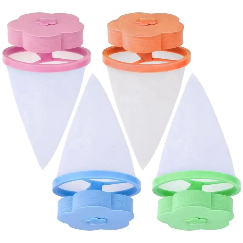 Washing Machine Hair Catcher Floating Lint Filter Net Cleaning Mesh Bag Reusable Hair Collector For Laundry Washing Machine