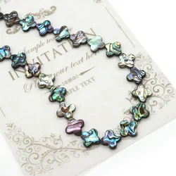 Natural Abalone Shell Four Petals Flower Beads 7-18mm Color Charm Jewelry Fashion DIY Necklace Earrings Bracelet Accessories