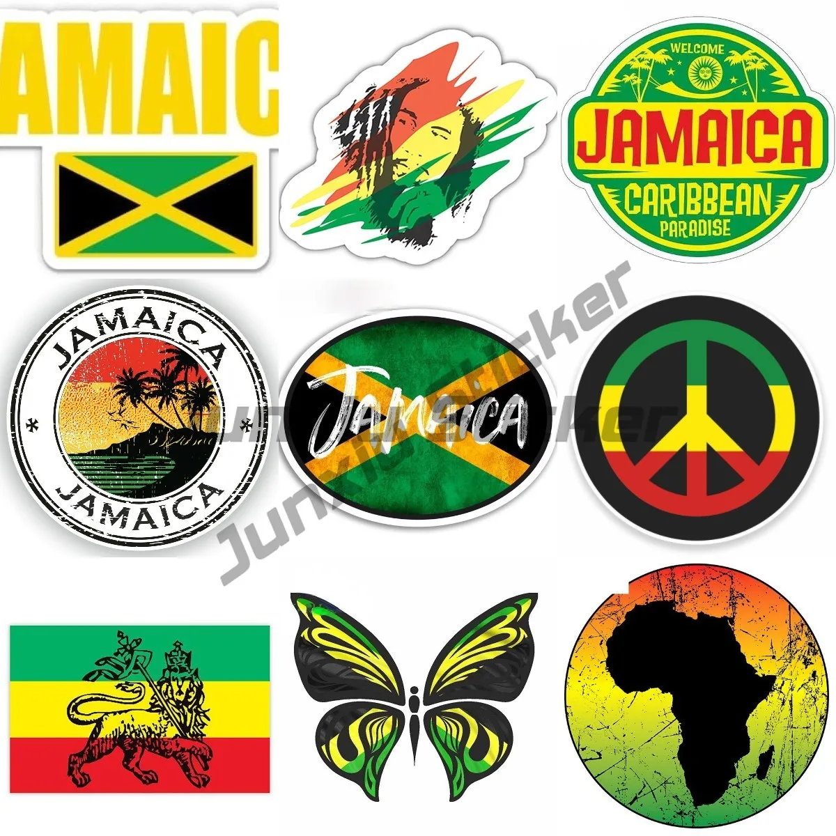 Jamaica National Flag Car Sticker Windshield Bumper Tuning Laptop Trunk Fridge Vinyl Decal