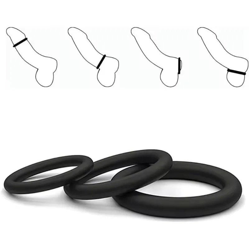 3pcs Durable Semen Lock Ring Silicone Watertight Penis Ring Men Ejaculation Delay Cock Rubber Rings Sex Toys for Male Sex Rings