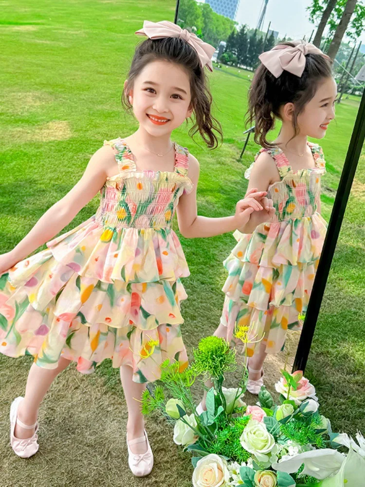 white christmas dresses Little Girls Cute Fall Floral Tiered Ruffle Dress