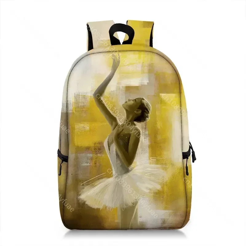 Cute Ballet Dancer Print Backpack for Teenager Girls School Bags Women Rucksack Laptop Backpacks Canvas Shoulder Bags for Travel