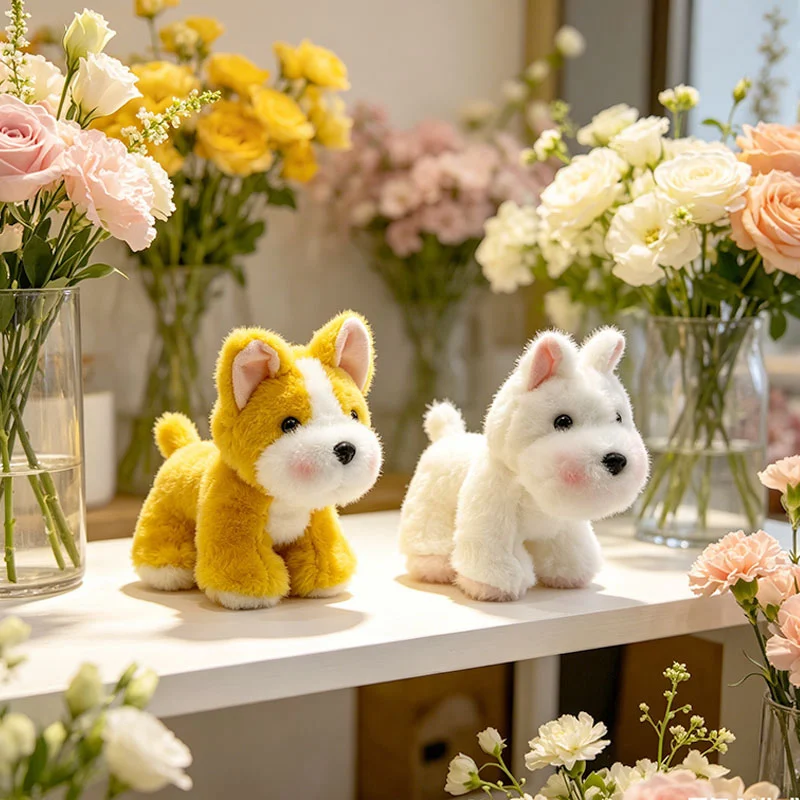 

15cm Cute Puppy Plush Toy 8 Styles Corgi Shiba Inu Bulldog Schnauzer Stuffed Dog Animal Doll for Kids Gift