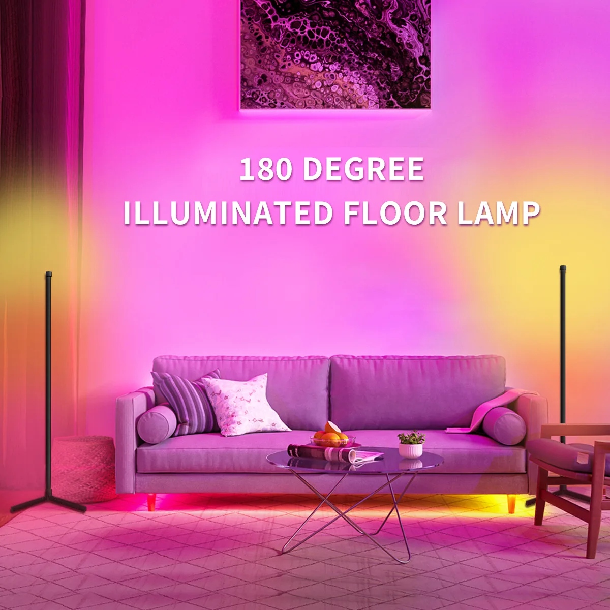 Imagem -04 - Lâmpadas de Assoalho Led Smart Rgb Festoon para Sala de Estar Lâmpadas Triângulo Bluetooth Wifi Decoração Remota