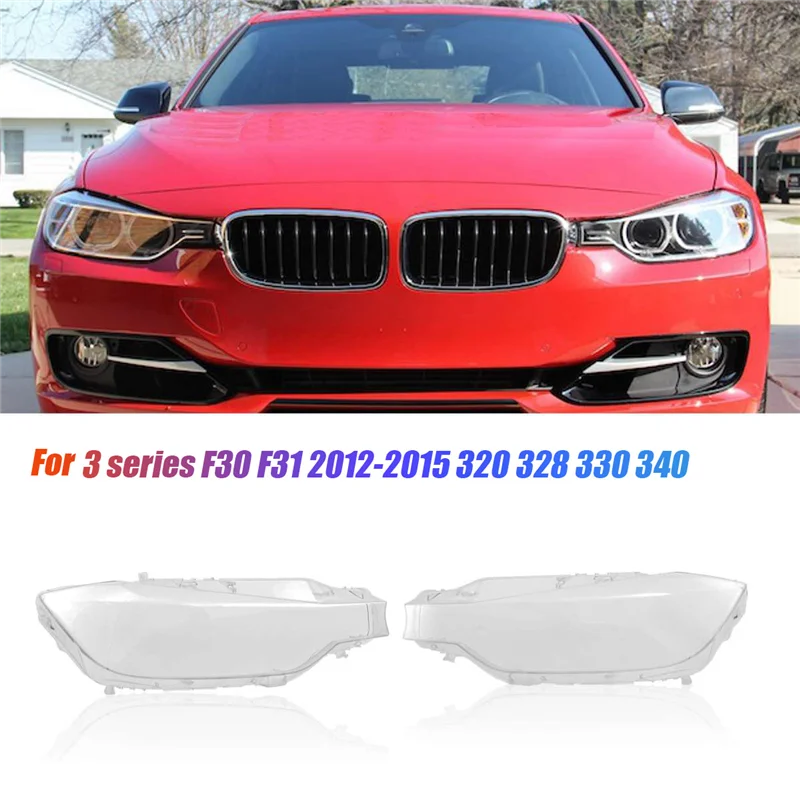 

VO-1Pair Front LH&RH Headlight Lens Cover For BMW 3 Series F30 F31 12-15 320 328 330 340 Parts Car Head Light Lamp Shade Shell