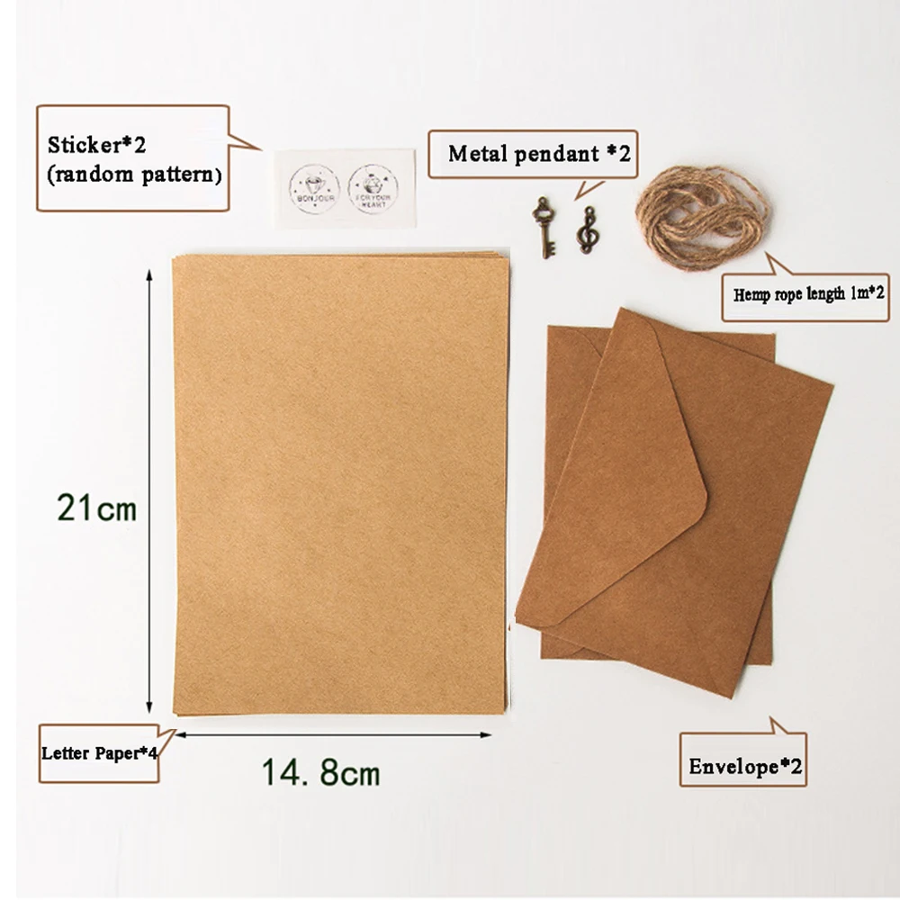 

European Style Invitation Envelope Vintage Mailers Set Letter Pad Envelopes Letter Paper Kraft Paper Envelope Writing Paper