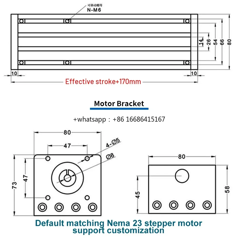 

80mm Width Double Rail Sliding Table XYZ Axis CNC Ball Screw Linear Guide Table SFU 1204/1605/1610 80KG Load 4 Sliders