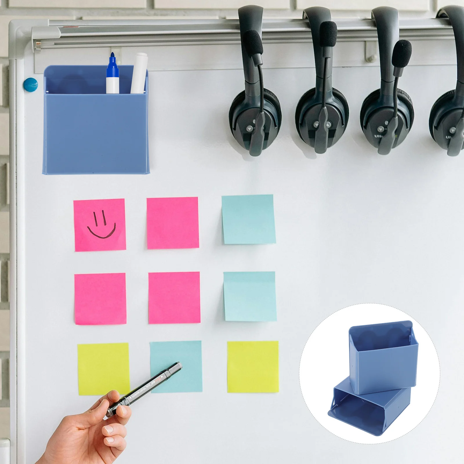 2 Buah Tempat Pena Papan Tulis Desktop Dudukan Ponsel Pria untuk Penanda Abs Alat Tulis Mobil