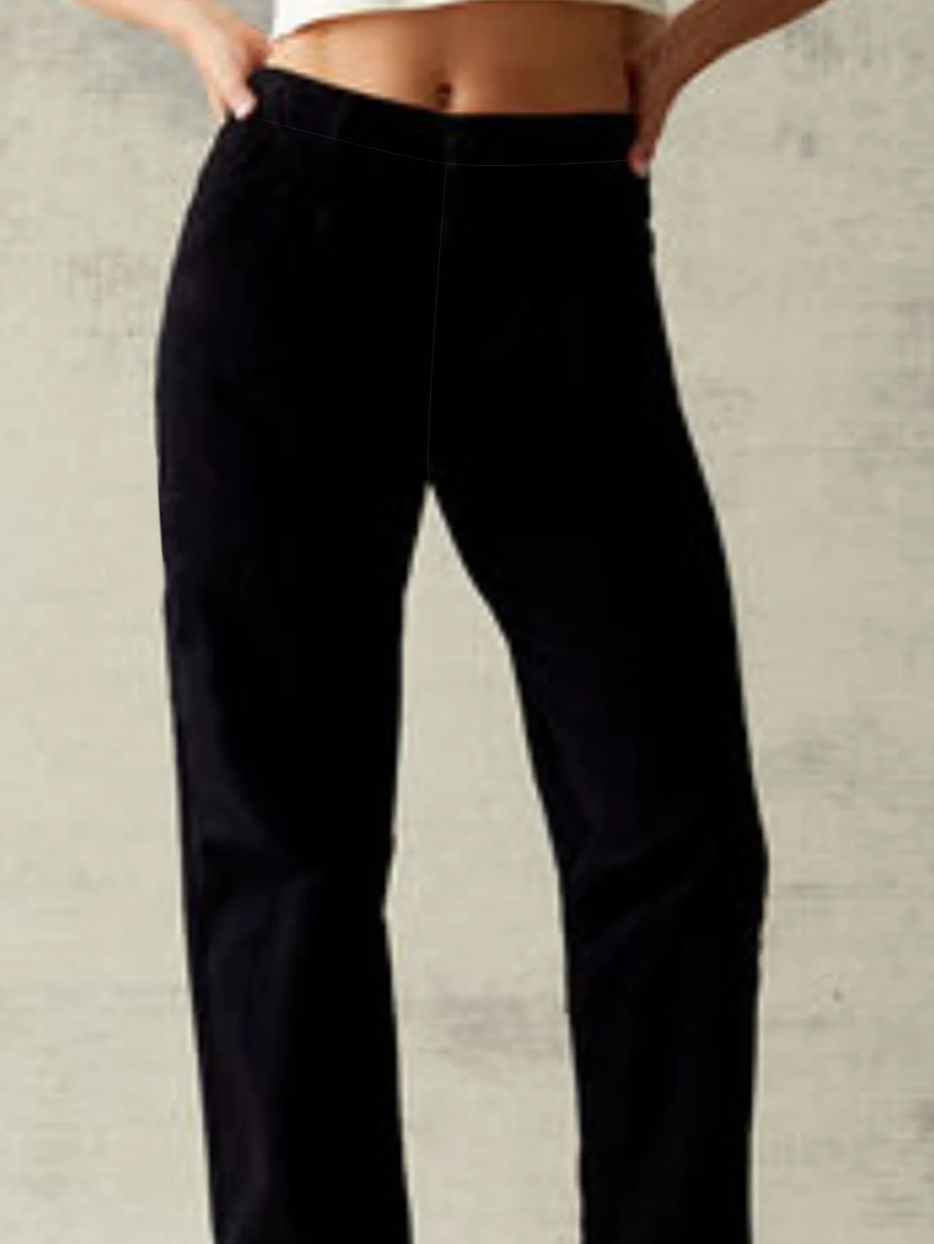 

New winter plus size women's flannel-lined knitted fabric British elegant formal fashion style pants.