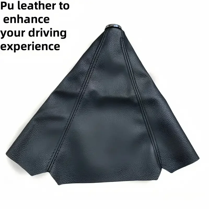 Gear Shift Dust Cover Black PU Leather Gear Shift Lever Dust Boot Universal For Most Cars Business Style Simple Car Accessory