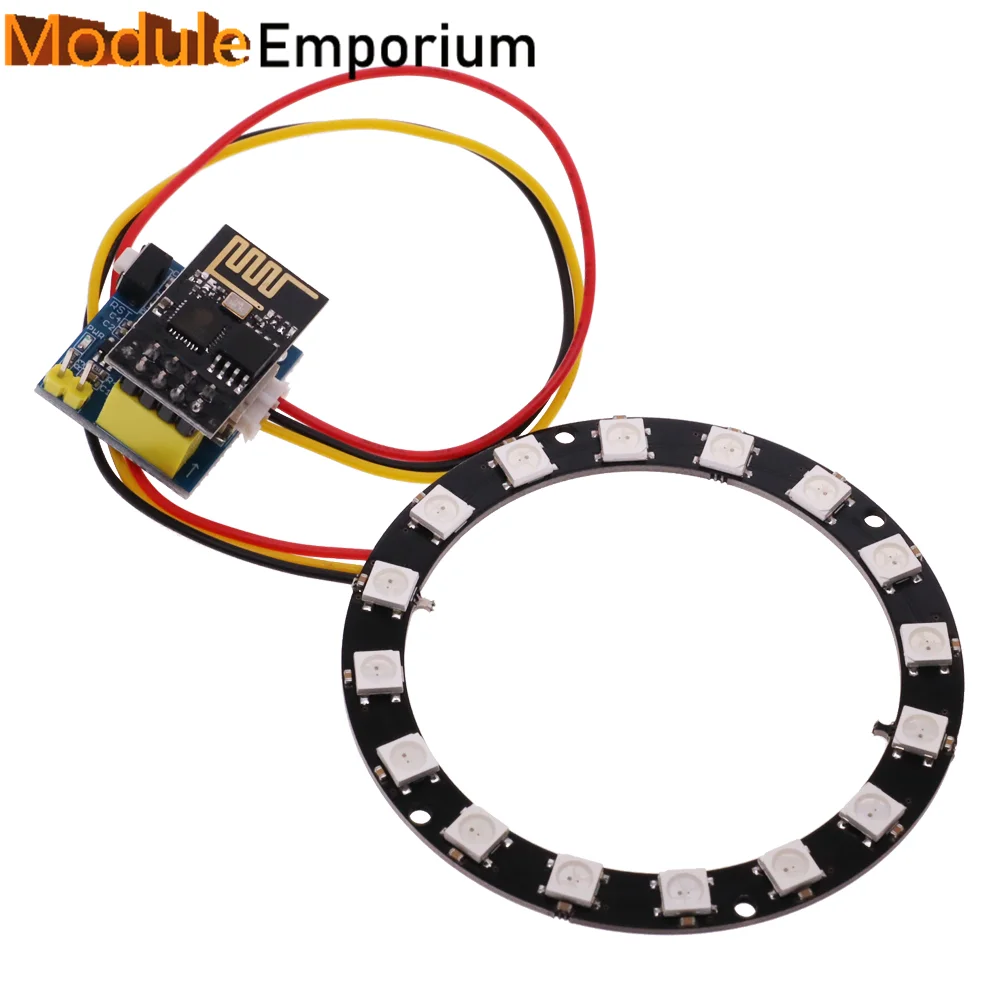 ESP8266 ESP-01 ESP-01S RGB LED Controller Module for Arduino IDE WS2812 WS2812B 16 Bits Light Ring Smart Electronic DIY