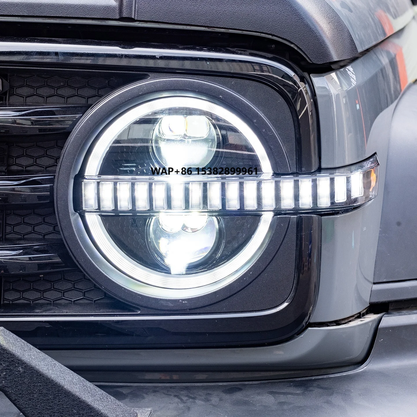 Tank 300 Headlight Assembly Retrofit/Upgrade 12V New 6000K LED Daytime Running  High/Low Beam Lenses Dynamic 70W