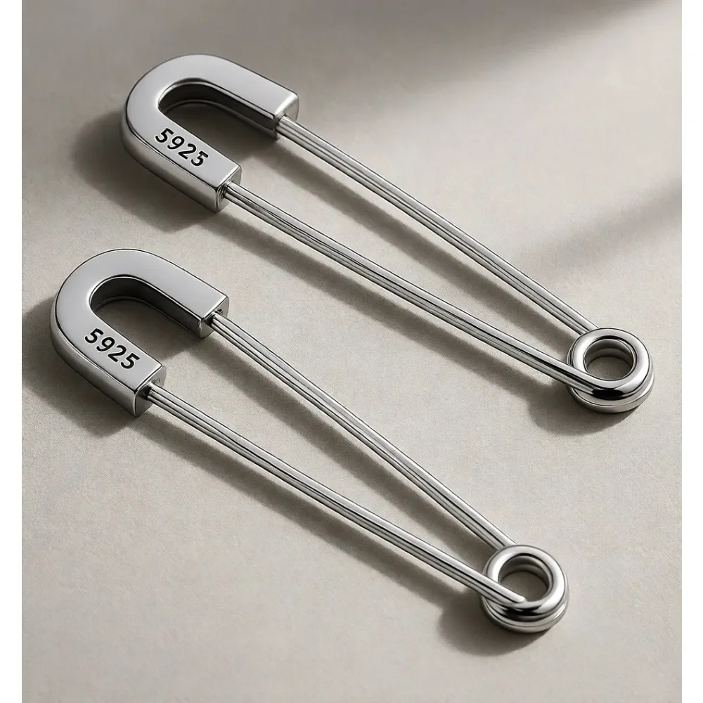 

Легкие серьги-булавки из стерлингового серебра 925 пробы в стиле панк, серьги-кольца в форме скрепки для женщин и мужчин
