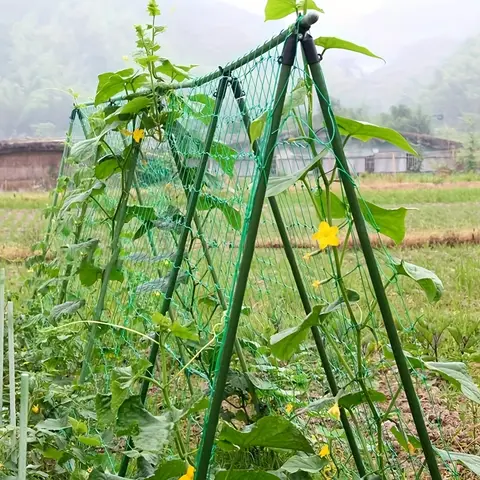 Heavy-Duty Garden Trellis Netting - Polyester Plant Support Net with Square Mesh for Climbing Vegetables, Flowers & Vines