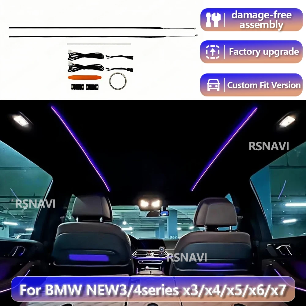 RGB color streamer For BMW G20 NEW 3 Series 5 Series G01 G05 G30 X3 X4 X5 X6 X7 2018 - 2025 Car Interior Skylight Ambient Lights