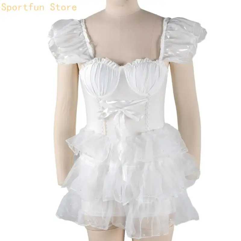

Women Piece Swim Dress with Boyshorts Tummy Control Monokinis Swimsuit X7JD