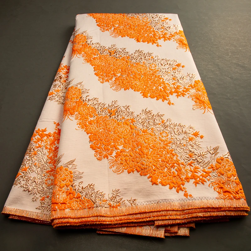 Luxury African Organza Lace Fabric 2025 High Quality Nigerian Damask Jacquard Embroidery Tulle Fabric For Party Dress Wedding