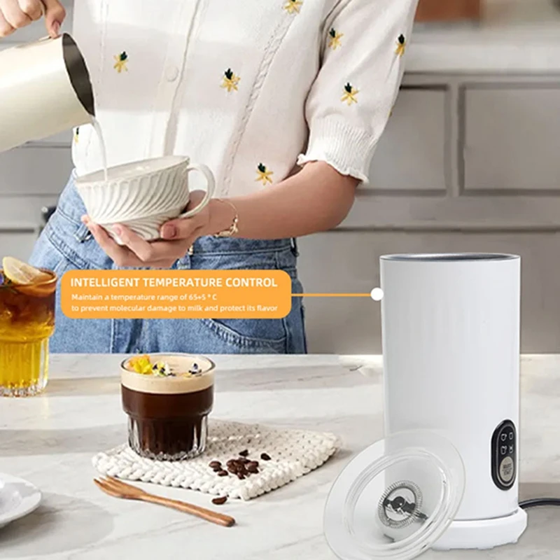 Электрический вспениватель молока BAAG, вспениватель и пароварка для молока 11,8 унций/350 мл, автоматический прибор для горячей и холодной пены, вспениватель кофе, вилка европейского стандарта