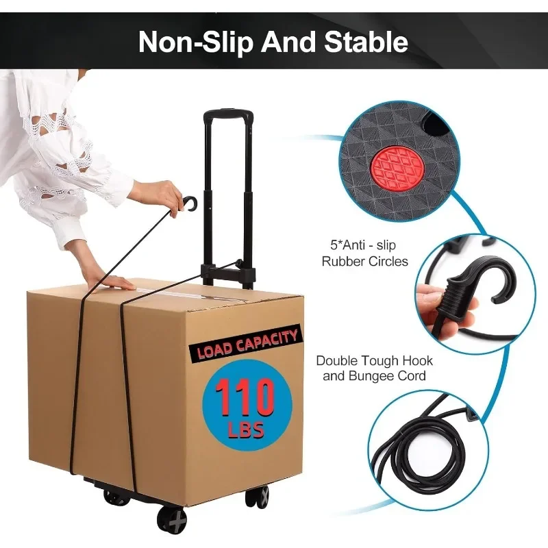 

Foldable Lightweight Trolley, Foldable Trolley for Mobile Travel Shopping Airport Office