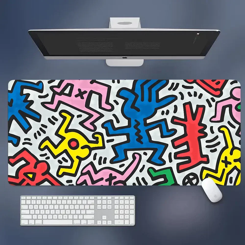 K-Keith Art Haring Cool Beautiful Anime Mouse Pad Mat Size For CSGO Game Player Desktop PC Computer Laptop