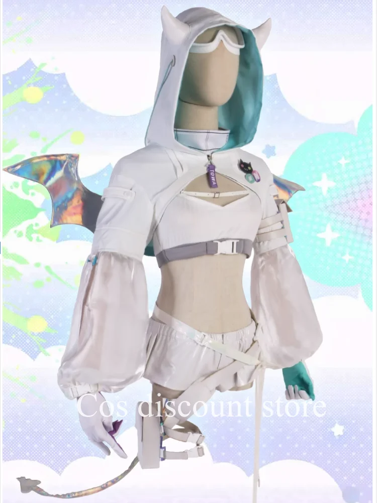 Tokoyami Towa Cosplay Costume Game Virtual YouTuber / VTuber Anime Women Girls Sexy Cos Suit Comic-con Party Full Set 2024 NEW