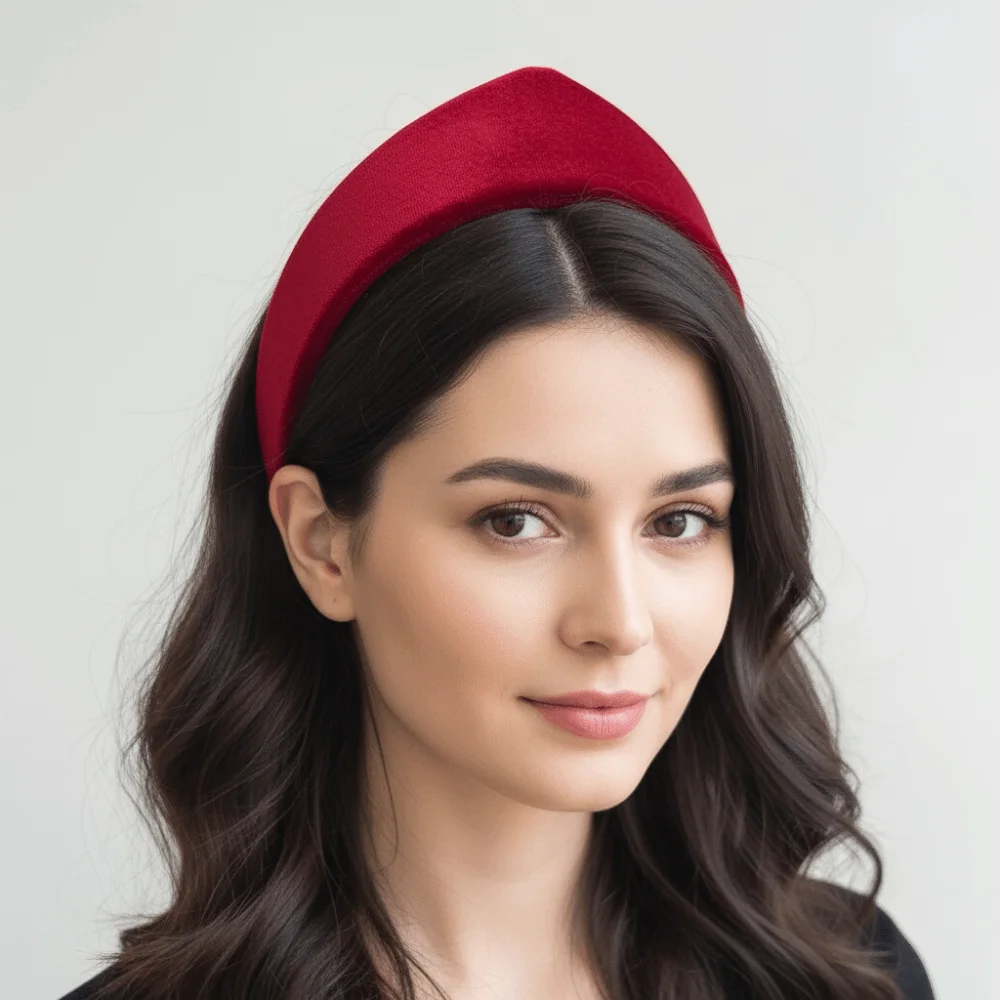 Elegant Velvet Crown Headband Unique Multiple Colors Smooth Texture Headwear Retro Style Soft Fabric European Hairband Women