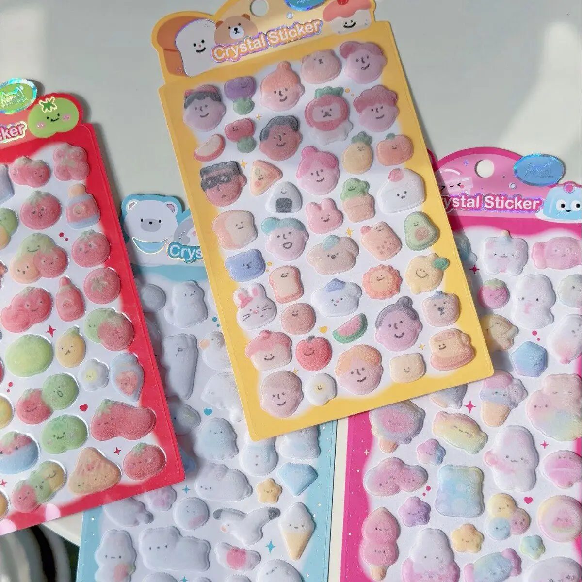 NEKONI Niedliche Früchte Tiere Cartoon Filz 3D Aufkleber DIY Scrapbooking Journal Sticker Tagebuch Schreibwaren Aufkleber Schule Büro