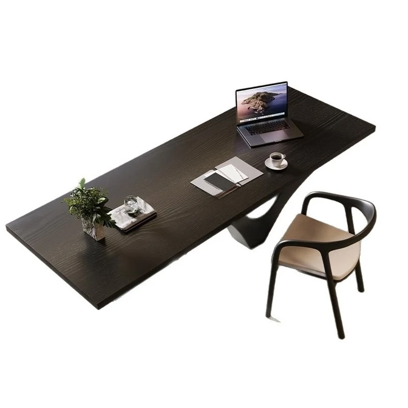 

Modern simple solid wood commercial office, boss computer table and chair combination light luxury
