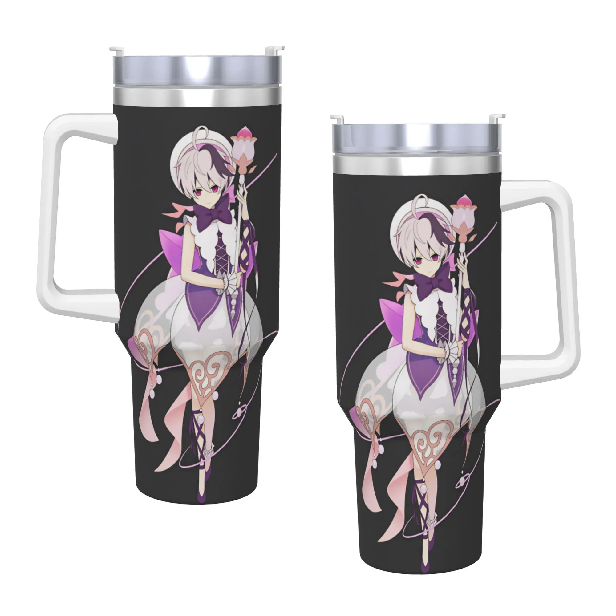 Stainless Steel Tumbler Anime VFlower Thermal Cups  Portable Hot Drinks Mugs Cup Travel Graphic Water Bottle